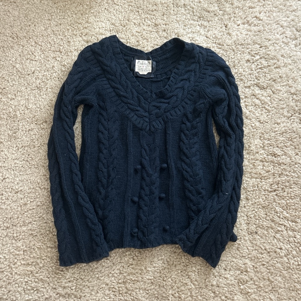 Cable Knit Navy Sweater